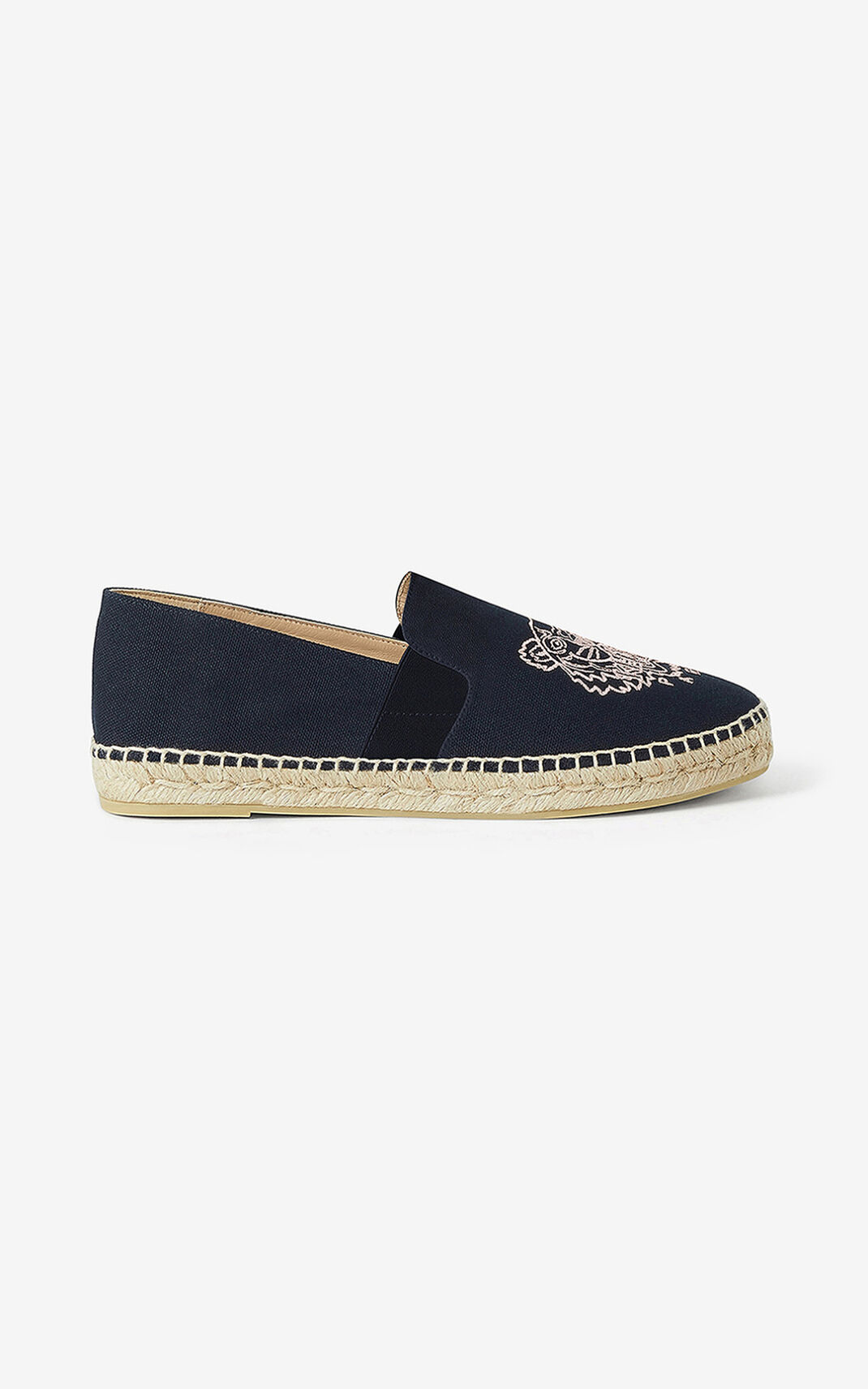 Espadrille Kenzo Tiger elasticated Toile Femme Bleu | QRED-78043